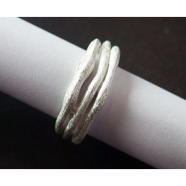 925 Sterling Silver Brushed Combined Stack Ring