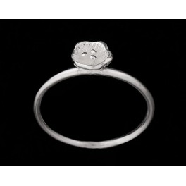 925 Sterling Silver 1.5mm. Wire Ring - Flower design