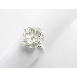 925 Sterling Silver 1.5mm.Twisted Rope  Ring - Flower design