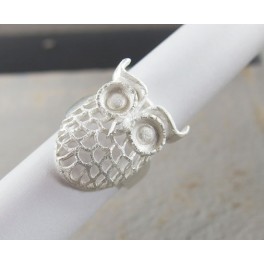 925 Sterling Silver Band Ring - Owl Design