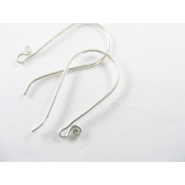 Karen Silver 5 pairs Ear Wires 24mm. Guage 20 AWG.