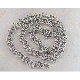Hill Tribe Karen Silver Twisted Wire Opened Link Chain 4.5 mm. 9.5 inches