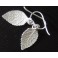 925 Sterling Silver Leaf Earrings 9.5x16.5mm.