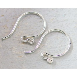 Karen Hill Tribe Silver 5 pairs Ear Wires 17mm. Guage 20 AWG.