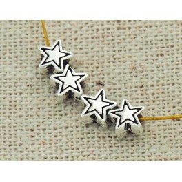925 Sterling Silver 4  Little Star Beads 5.8mm.