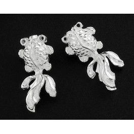 925 Sterling Silver 2  Goldfish Charms 7x16mm.