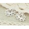 925 Sterling Silver 2 Lotus Charms 14.5x17mm. Polished Finish.