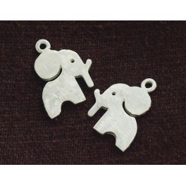 925 Sterling Silver 2  Elephant Charms 10x14 mm.