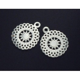 925 Sterling Silver 2 Sun Charms 13.5mm.