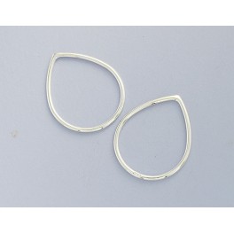 925 Sterling Silver 4  Pear Links Connectors 15.5x19 mm.