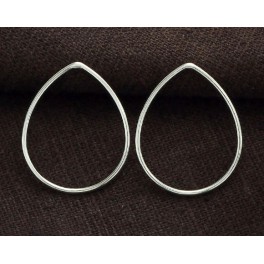 925 Sterling Silver 4  Pear Links Connectors 20x24 mm.