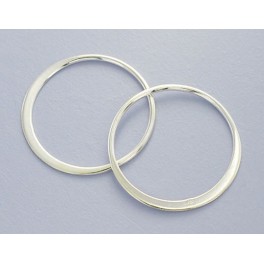 925 Sterling Silver 4 Circle Links Connectors 20 mm.