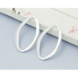 925 Sterling Silver 4  Flat Marquise Links Connectors 10x16 mm.