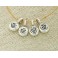 Karen Hill Tribe Silver 4 Heart Printed  Charms 7 mm.