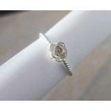 925 Sterling Silver 1.5mm. Twisted Rope Ring - Rose design