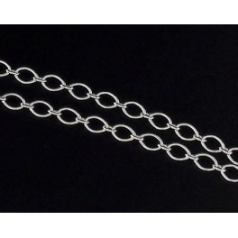925 Sterling Silver Marquise Chain 3x4 mm. 30 inches