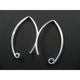925 Sterling Silver 5 pairs of Ear Wires 16x26 mm. 19 AWG wire