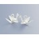 925 Sterling Silver 2 Origami Bird Charms 6x14mm. Polished Finish.