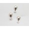 925 Sterling Silver 4 Pairs of Teardrop Earrings Post Findings 3.5x6 mm.