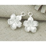 925 Sterling Silver 2 Flower Charms 11mm.